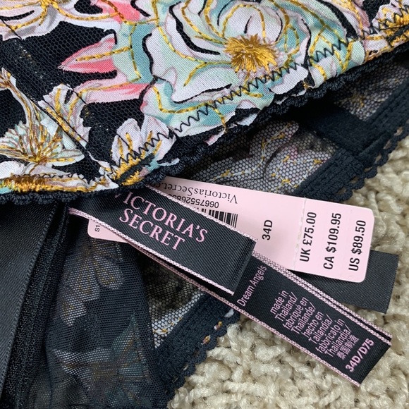 NWT Victoria’s Secret black floral bustier bra top sz 34D - Picture 10 of 10